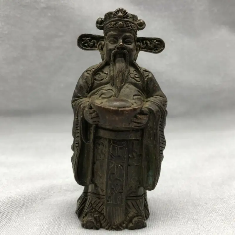 

Chinese Tibet Buddha Bronze Statue God of Wealth Old Copper Statue