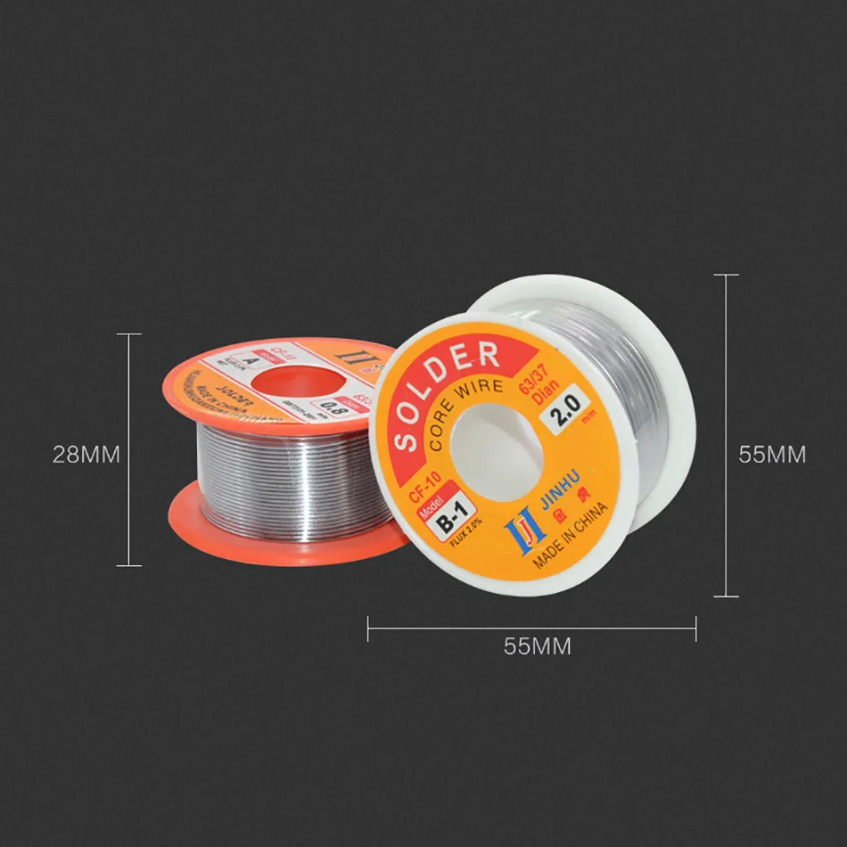 

100g Lead Wire 0.6 0.8 1.0 1.2 1.5 2.0mm Solder 63/37 FLUX 2.0% Tin Melt Rosin Core Solder Soldering Roll Wire