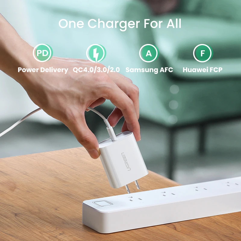 Зарядное устройство Ugreen PD 30 Вт быстрая зарядка 3 0 QC USB Type C быстрое зарядное для iPhone