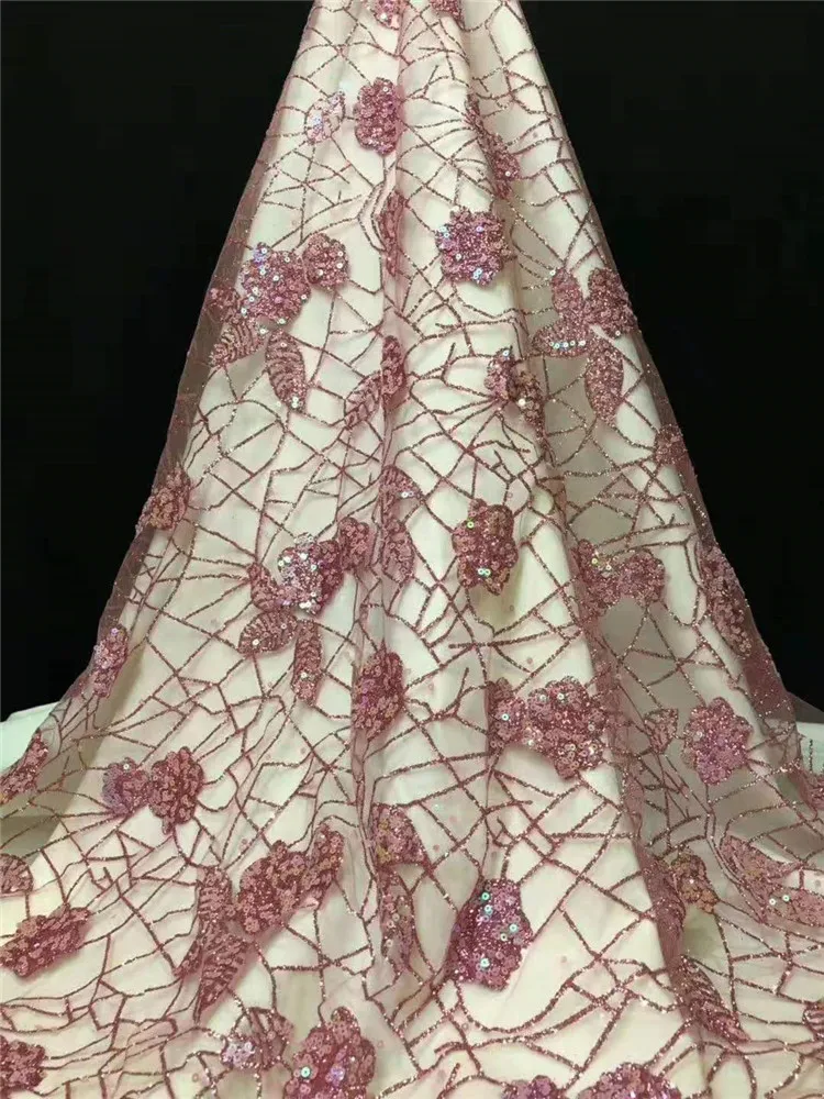 5 ярдов многоцветный блеск блёстки кружево французская сетка Африканское