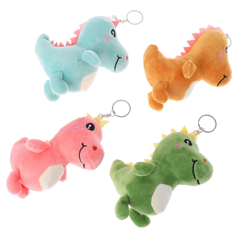 

1pc Hot Sale 12cm Dinosaur Plush Toy Stuffed Soft Pendant Dolls With Keychain Keyring Gifts