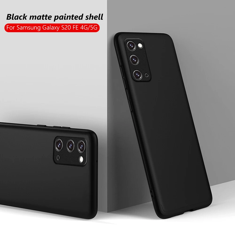 Black Matte Silicone Case For Samsung S23 S22 Ultra S20 FE S20 S21 Plus FE Note 20 Ultra A53 A51 A71 S21 A72 A52 A52S 5G Fundas