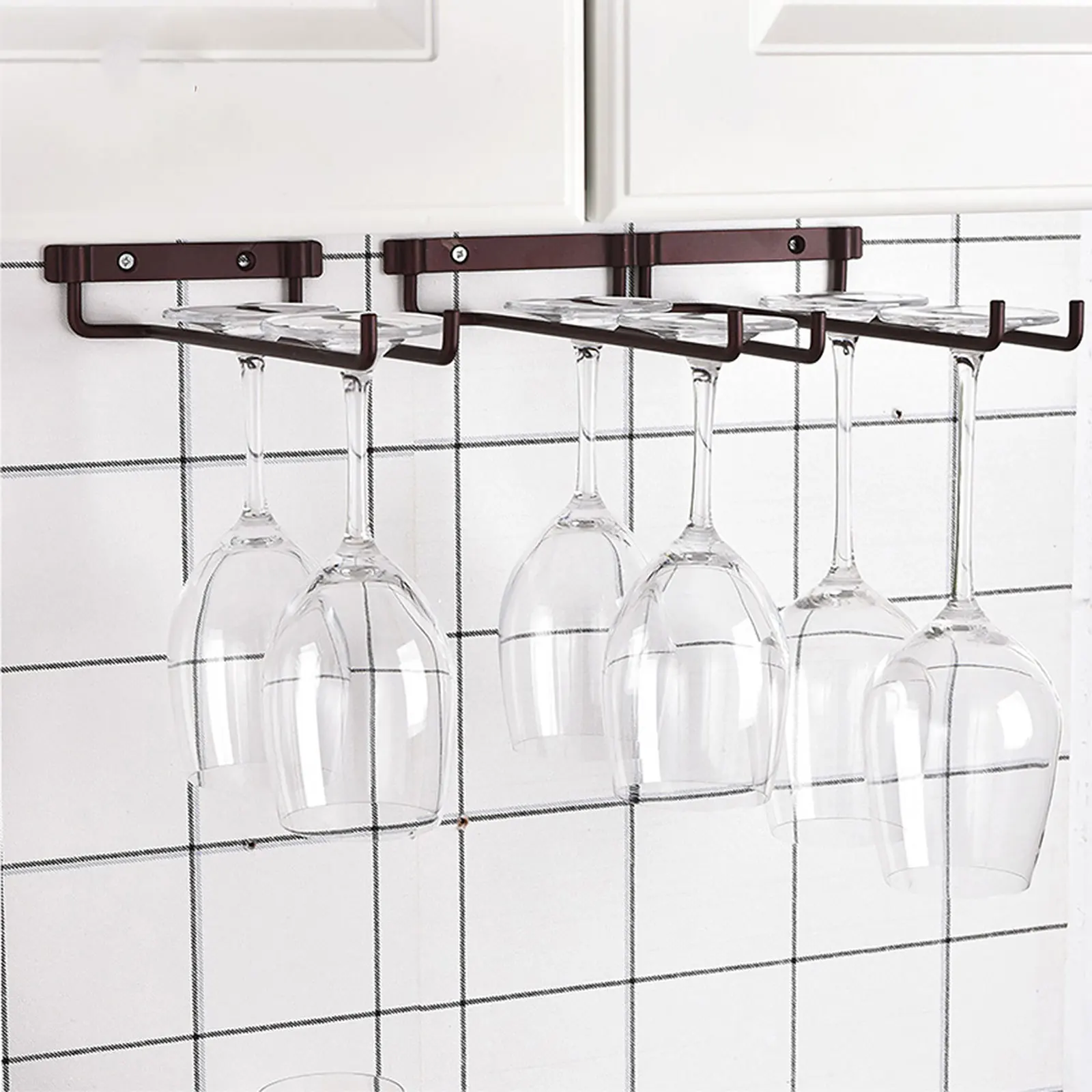 Подвесная вешалка для Винных Бокалов Однорядная полка железная подвесная стойка