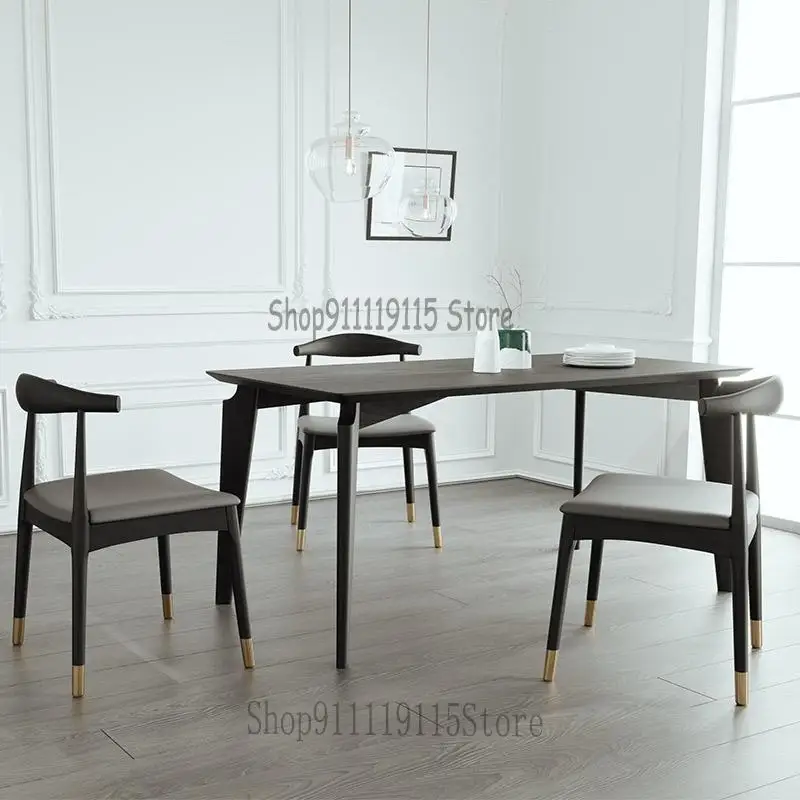 Стул Nordic Luxury Chair Ox Horn Solid Wood Back Simple Dining Household Desk Restaurant on.