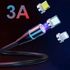 Микро-кабель USB Type-C QC 3,0 для быстрой зарядки, 3 А, магнитный светодиодный кабель для iPhone, Xiaomi Redmi Note 10 S, 9T, 8T, 9S, 9, 8, 7 Pro, USB-кабель
