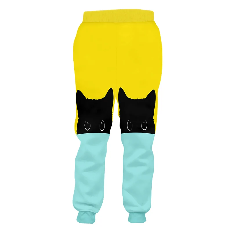 UJWI Новое поступление женские/мужские крутые штаны с принтом желтого синего цвета