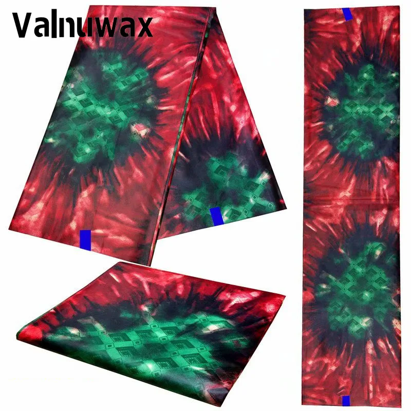 

2021 Fashion Bazin Fabric African Wax Printed Polyester Fabric 6 yards Mix Color Jacquard Sewing African Wedding Party Dress