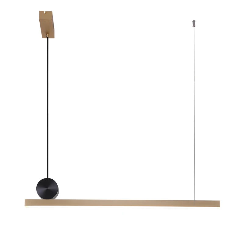 

Nordic Pure Copper Led Chandelier Modern Design Long Strip Living Room Dinner Hotel Hall Dinner Light Fixtures Shipping MJ1110