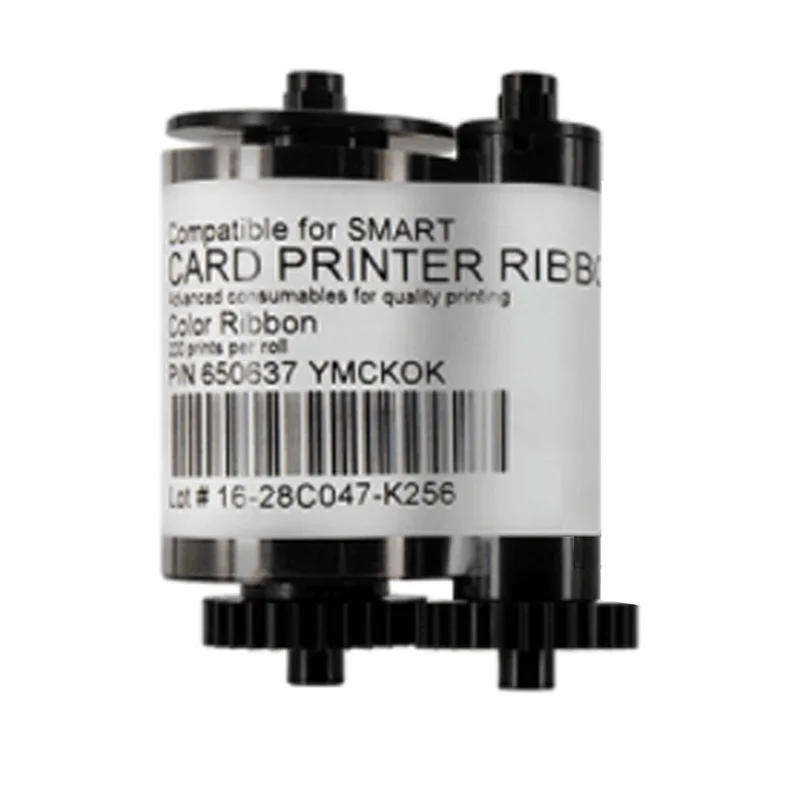 New Compatible Printer YMCKOK Ribbon 200 Prints For Smart 30S 50S 50D 50L 650637 Card Printer Spare Part