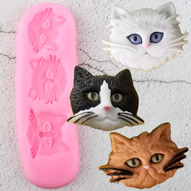 Симпатичные кошачьи мордочки силиконовые формы DIY вечерние топперы для кексов