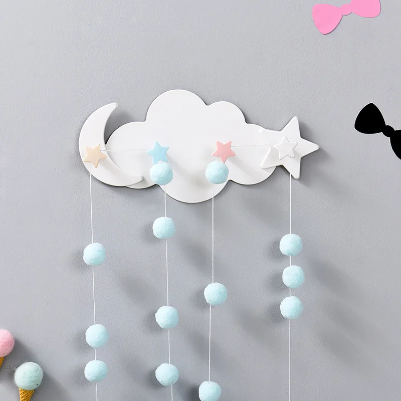

1pc Cloud Cartoon Viscose Wall Hanging Behind The Door Hanging Clothes Bathroom Wall Hook No Trace Strength Sticking Hooks