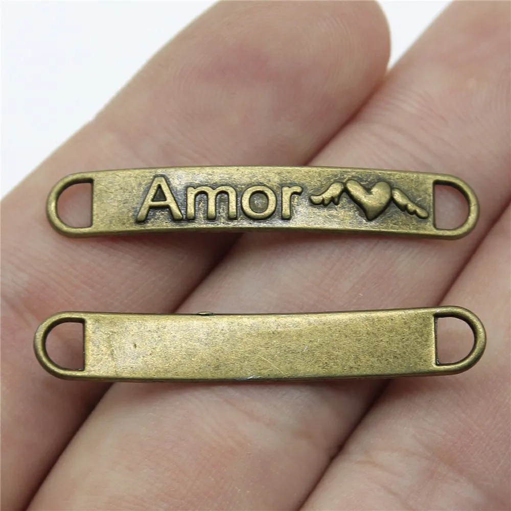 WYSIWYG 10 шт. 38x6 мм Amor Подвески разъем ручной работы аксессуары антикварная бронза