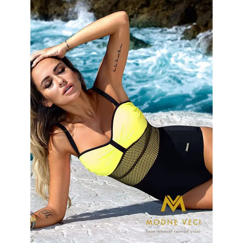 Женский слитный купальник монокини с пуш ап бюстгальтер вкладышами бикини