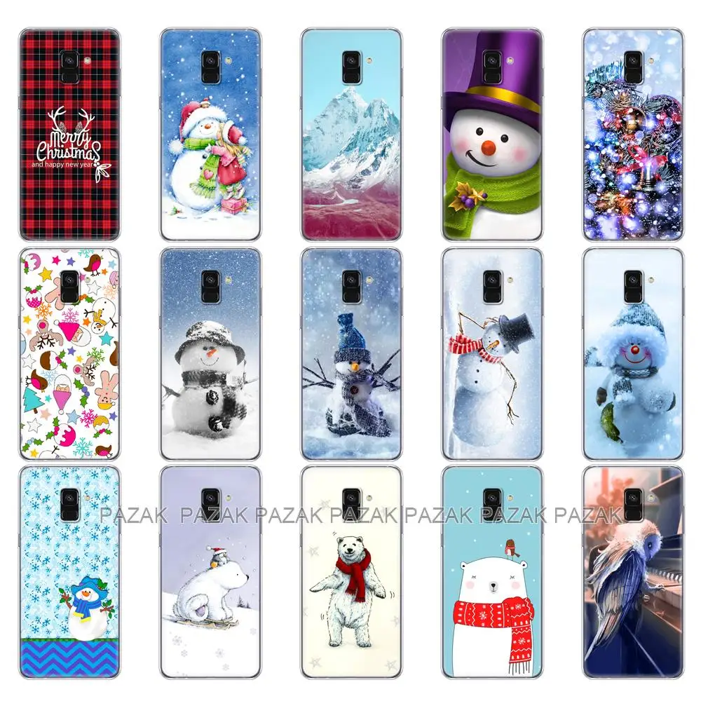 Чехол для Samsung Galaxy A8 2018 A530 A530F чехол телефона Plus A730 A730F зима Рождество Снежная елка