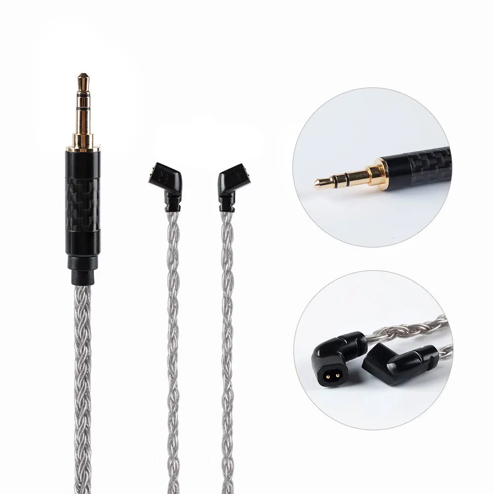 HiFiHear 16 Core посеребренный кабель 2,5/3,5/4,4 мм балансный кабель с MMCX/2pin/QDC разъем для C12 KZZS10 PRO ZSX BLON BL03