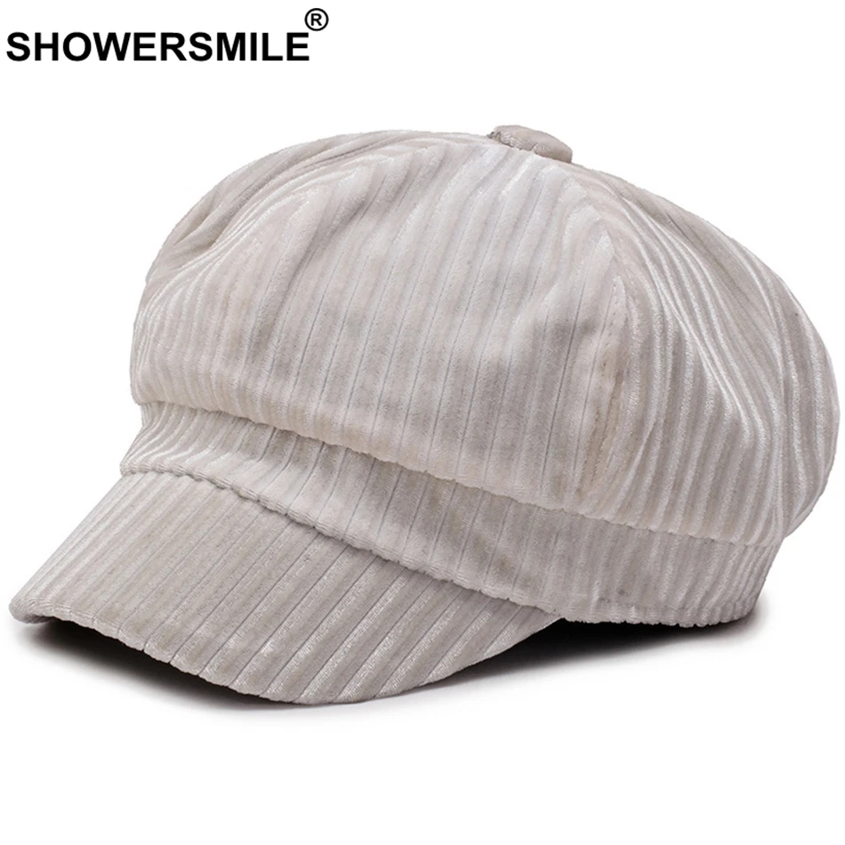 Шляпа SHOWERSMILE из велюра розовые кепки газетчика Женские однотонные повседневные