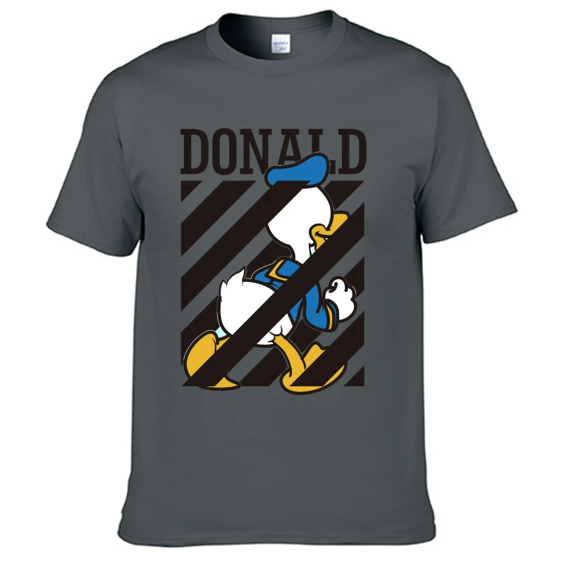 Футболка бренда Disney Дональд Дак белая Мужская свободная футболка с рисунком