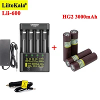 liitokala hg2 3000mah rechargeable batteries with lii 600 battery charger for 3 7v li ion 18650 21700 26650 1 2v aa aaa nimh
