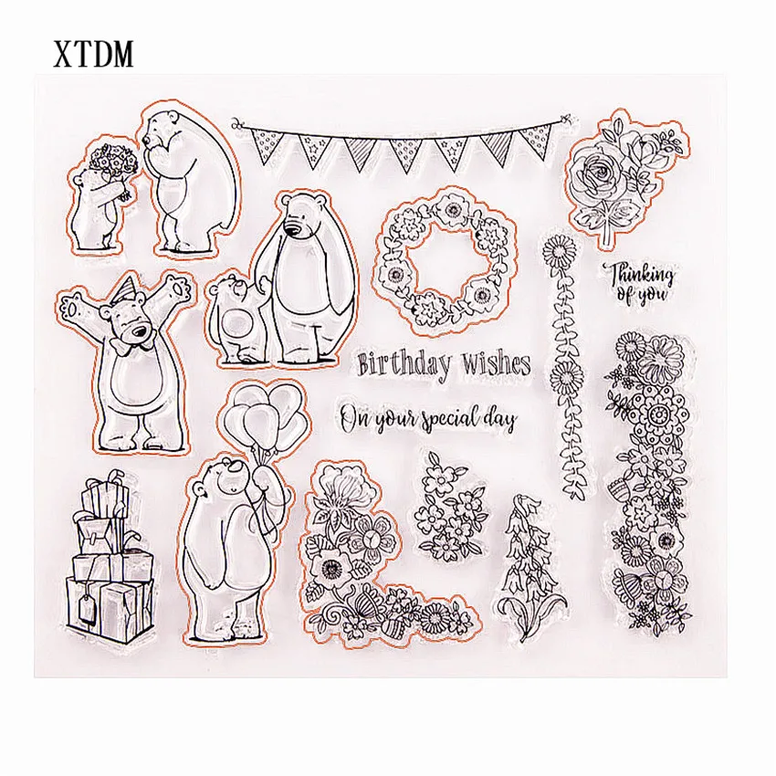 Горячая Распродажа прозрачные штампы Polar bear/силиконовые уплотнения штамп для DIY