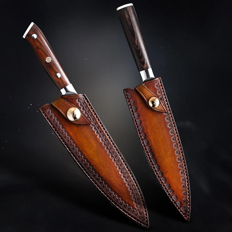 

XINZUO Kitchen Knife Leather Case Handmade Italian First Layer Vegetable Tanned Multi Holster Carry Chef Knives Leather Case