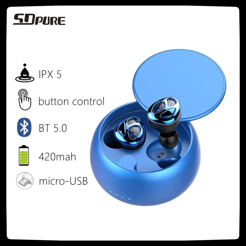 

Беспроводные bluetooth-наушники SDpure 5,0, водонепроницаемые, ipx5