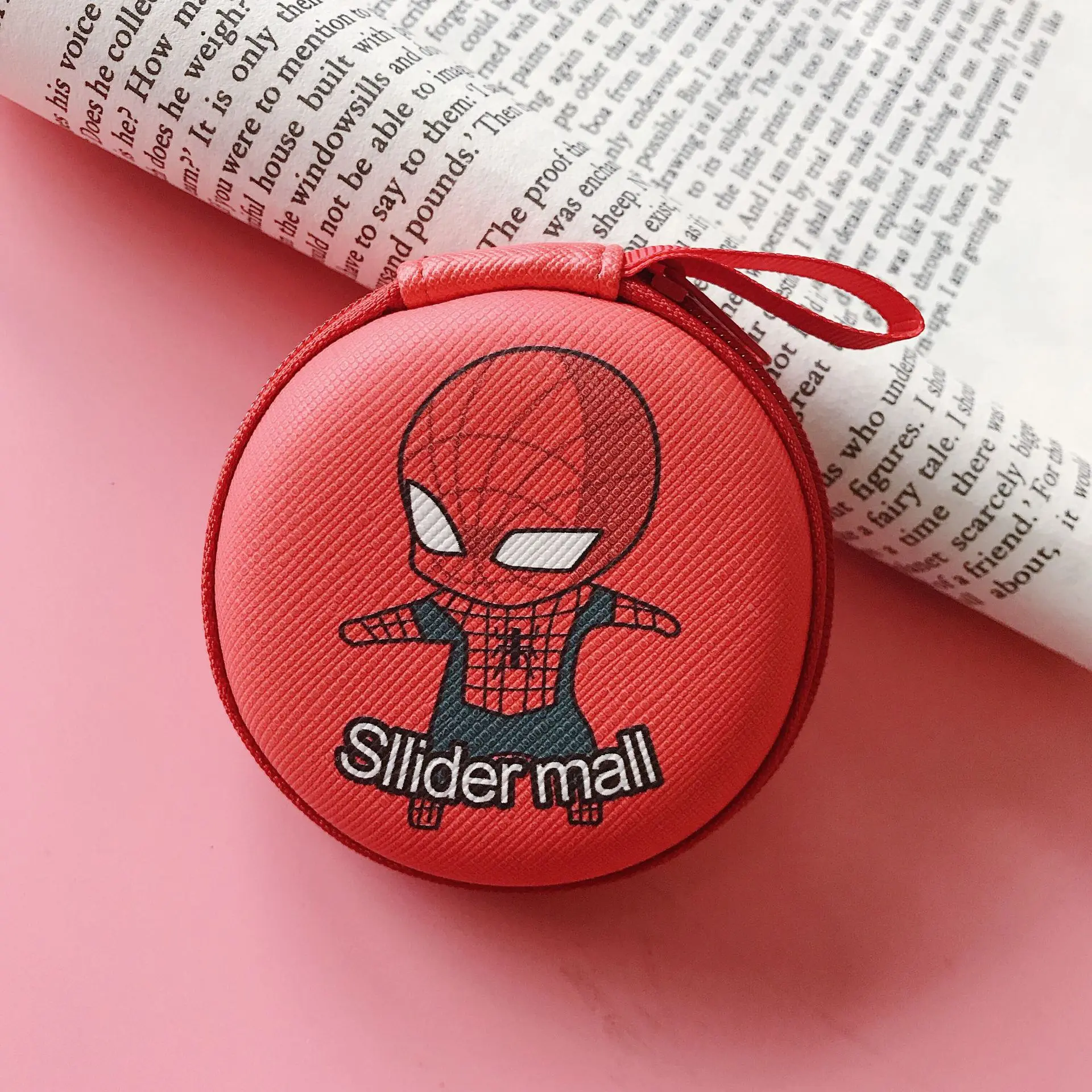 Милый чехол для наушников из искусственной кожи с рисунком мультфильма хранения