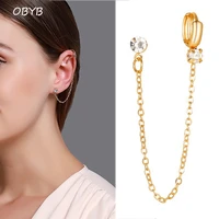one piece earring korean simple stud earrings ear clip long chains tassel earrings for womens double ear pierced earrings