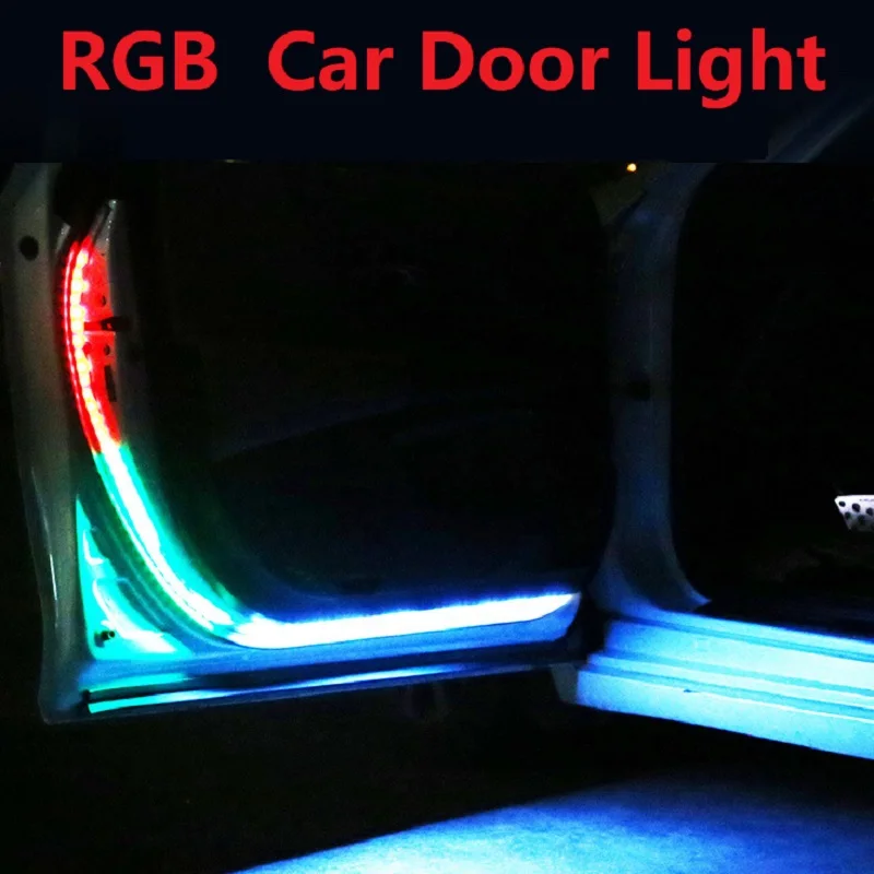 

New Car Door Welcome Light Strips Car Styling Auto Strobe Flashing Ambient Atmosphere Lights Safety 12V LED Opening Warning Lamp