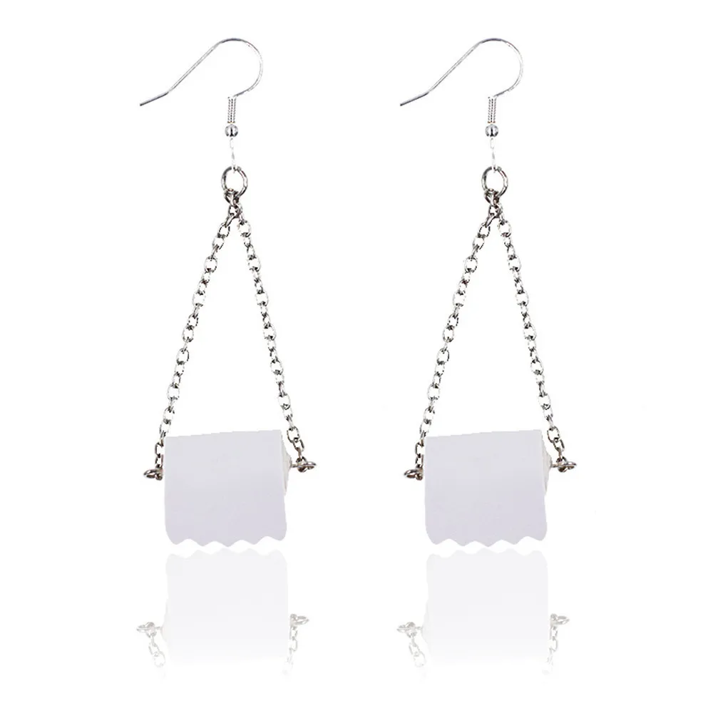 JOYA подарок модные туалетной бумаги серьги ручной держатель для Roll креативные