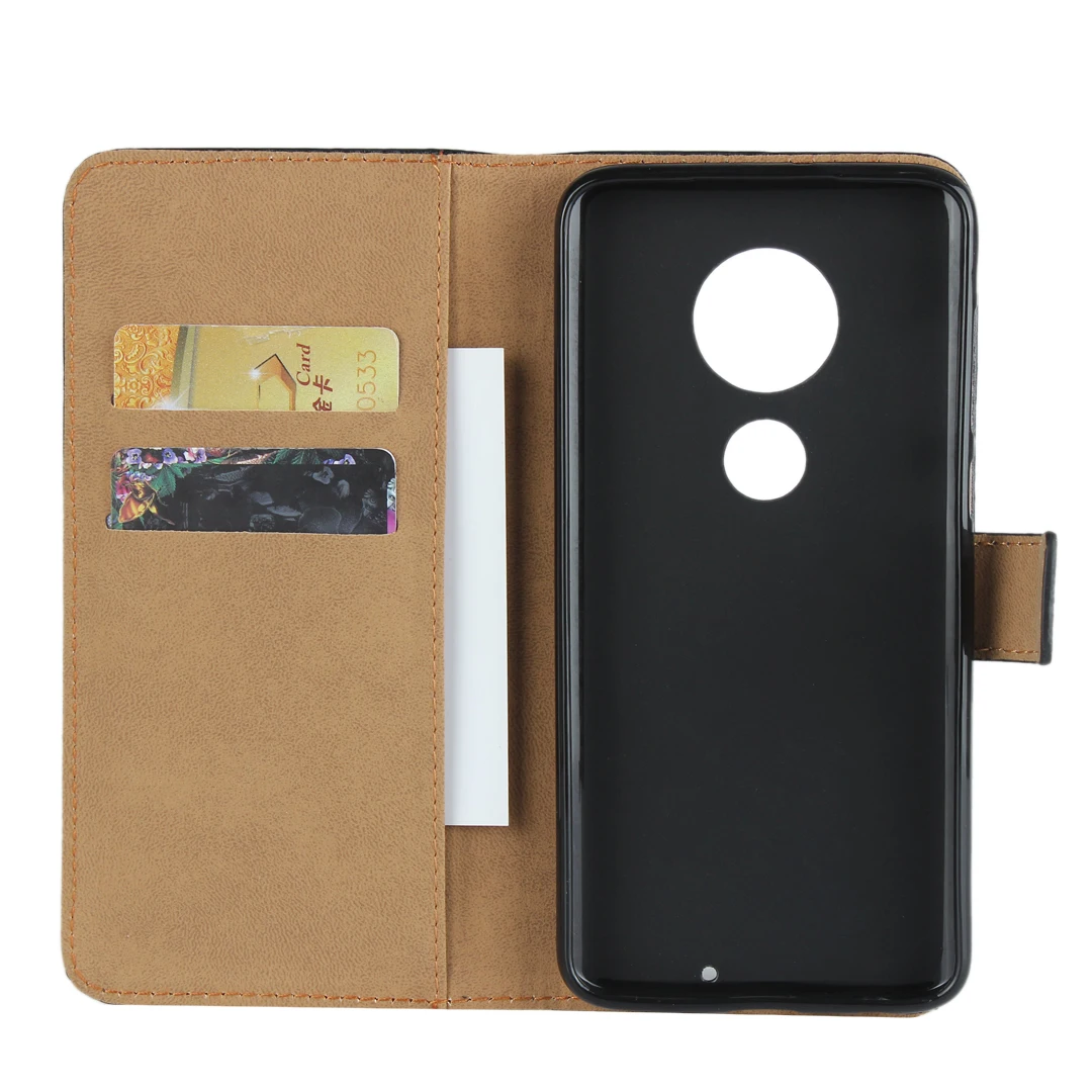 Кожаный чехол-книжка премиум-класса для Motorola Moto G7 Play + чехол телефона с держателем