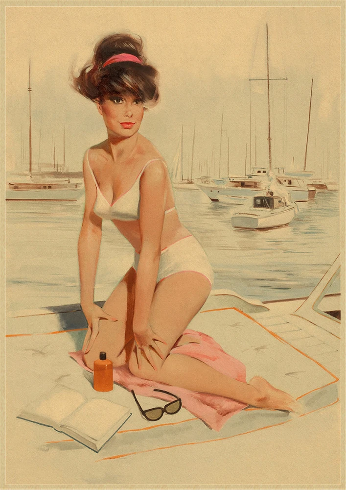 Винтажная крафт-бумага PINUP для девочек NO.2 Классическая постерная панель кафе