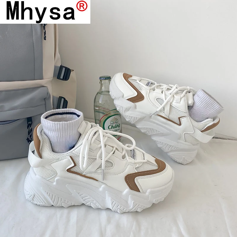 

Women's Shoes 2021 Fashion New Women's Mesh Breathable Sneakers Spring Walking Platform Shoes Comfortable Lace-up Casual Shoes