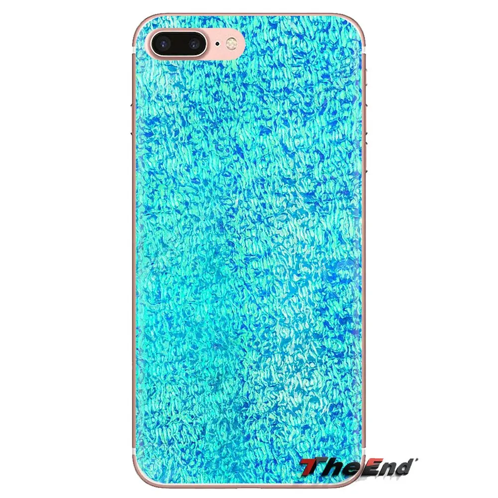 Soft TPU Phone Case For Sony Xperia Z Z1 Z2 Z3 Z5 compact M2 M4 M5 C4 E3 T3 XA Huawei Mate 7 8 Y3II Teal Blue Glitter Background |