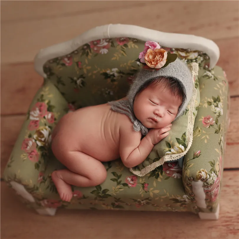 Винтаж коричневый новорожденных вязаный берет шляпу для Подставки фотографий