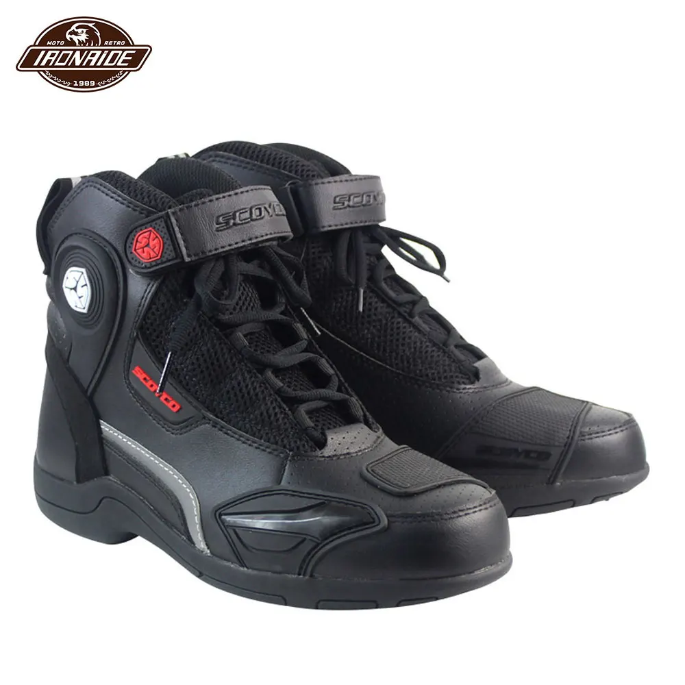 

Мужские мотоциклетные ботинки SCOYCO, мотоциклетная обувь, мотоциклетные ботинки для мотокросса, байкерские гоночные ботинки для верховой ез...