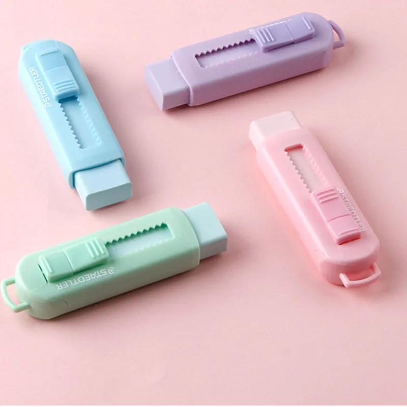 

Coloffice Korean Style Push-type Eraser With Plastic Cover Retractable Color Painting Art Eraser Kawaii Students Stationery 1pc
