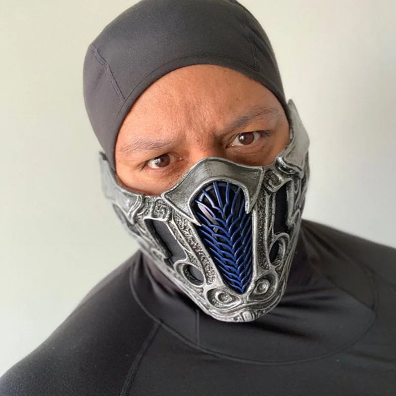 

2021 Mortal Kombat Sub-Zero Scorpion Cosplay Masks PVC Half Face Halloween Role Play Costume Props