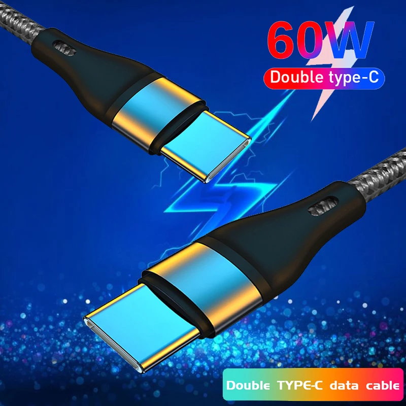 

60W PD USB Type C To Type C Cable 5A Fast Charging Wire Mobile Phone USB C Data Cord For Xiaomi 11 Redmi Samsung S20 Huawei P40