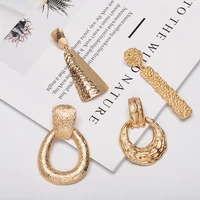european and american fashion retro exaggerated womens earrings geometric carved texture long large earrings 2021 trend jewelry
