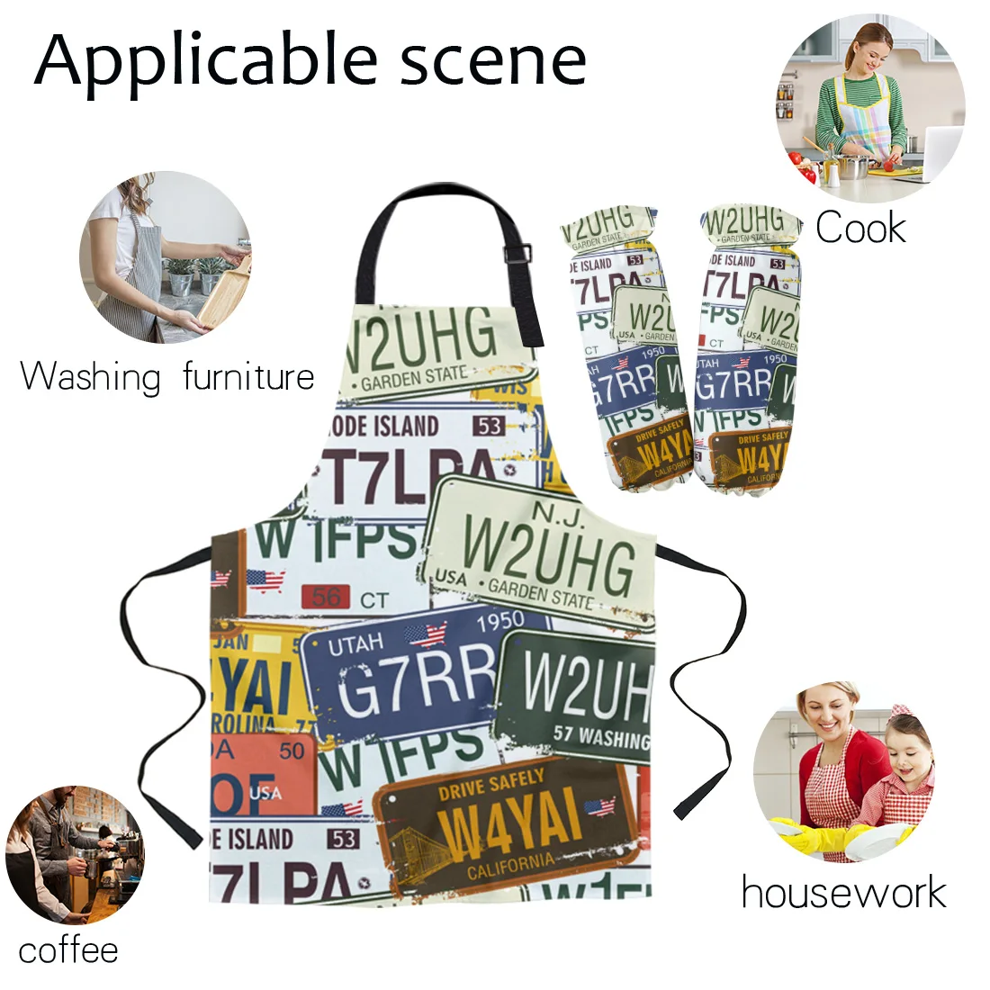 Набор фартуков ретро металлический автомобильный номерной знак кухонный