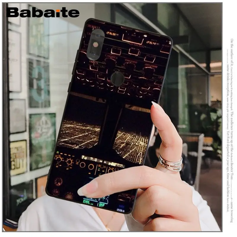 Babaite airplane cockpit Custom Photo Soft Phone Case for Xiaomi Mi 6 Note3 8 8SE Redmi 5 5Plus Note4 4X Note5 Cellphones