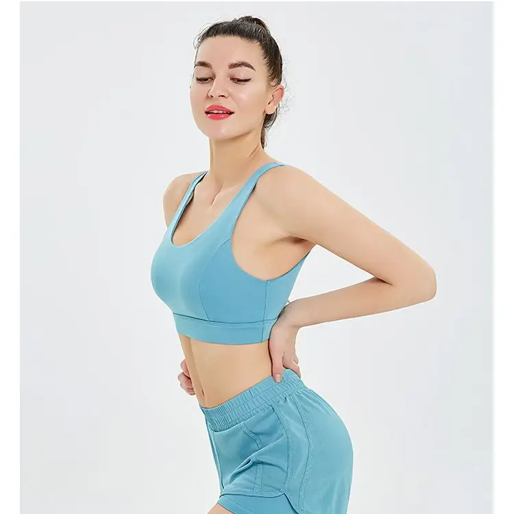 

Pink Blue Color Yoga Suit Ladies Sports Vest Shorts Top Professional Running Net Yarn Quick-Drying Fitness Work Out Gym Outfit