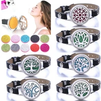 new aroma diffuser bracelet stainless steel aromatherapy lockets essential oil diffuser bracelets genuine leather bracelet women