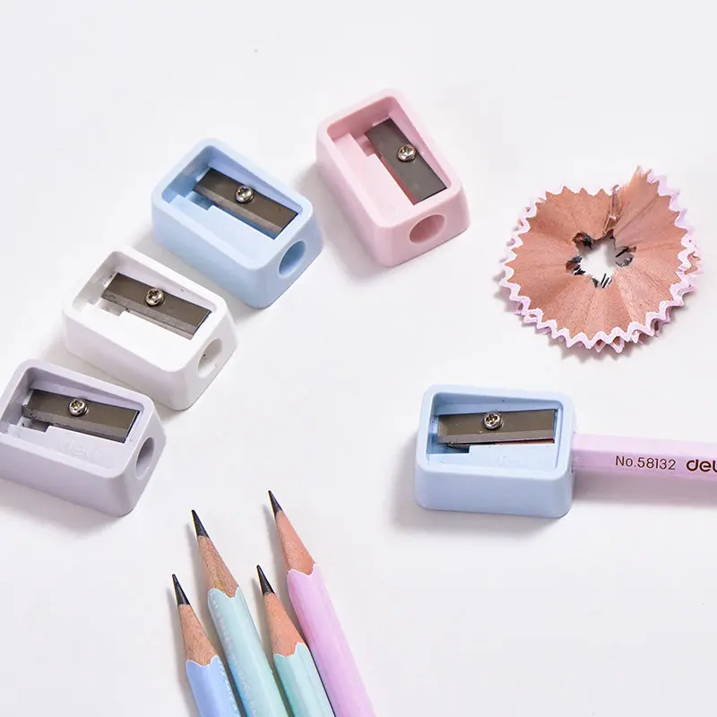 

Deli mini color kids Pencil Sharpeners Classroom Supplies Stationery Items Cute Stationary Pencil Sharpener Cute Kawaii Sharpner