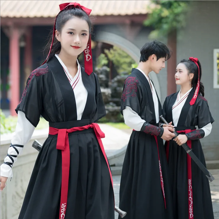 Китайские пары Hanfu старинное винтажное традиционное платье на Хэллоуин для
