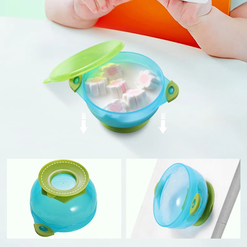 Детская миска на присоске детская посуда столовая с крышкой для кормления