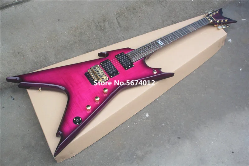 Индивидуальные электрогитара фиолетовый двойного встряхивания золото