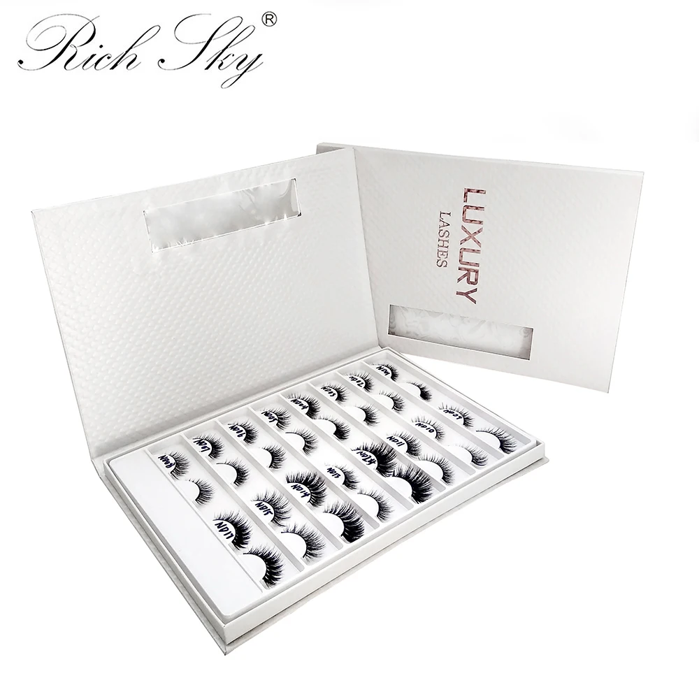 Rich sky luxury lashes big package box with rose gold for eyelashes tary