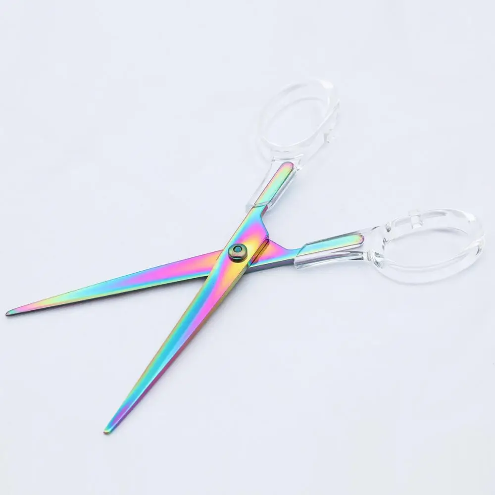 colorful 168mm Золотые цветные акриловые ножницы канцелярские товары для студентов офисные принадлежности прозрачные металлические ножницы - Цвет: colorful 168mm