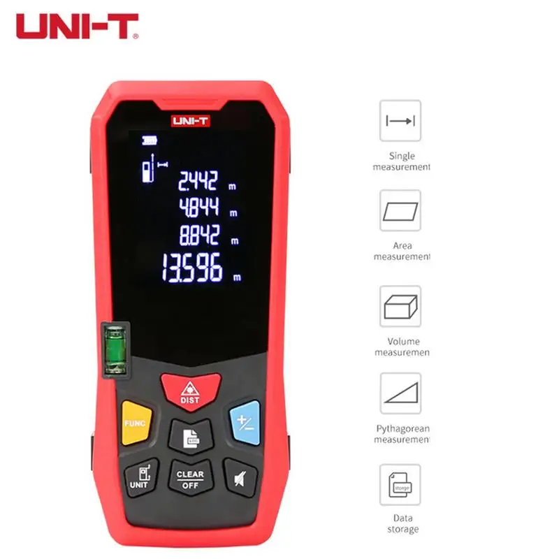 

UNI-T Handheld Rangefinder Distance Meter LM150 LM120 Medidor Tape Build Measure Device Electronic Ruler LCD Digital Display